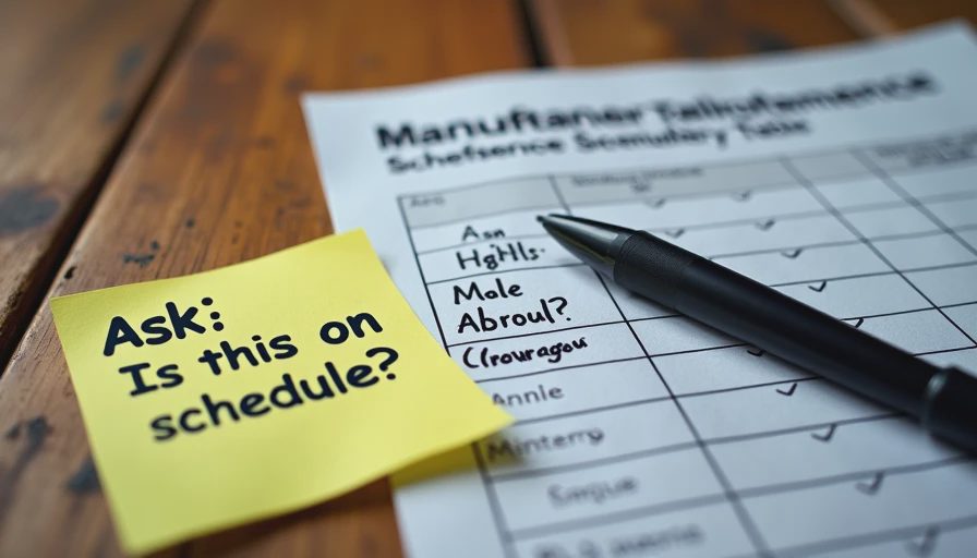 Manufacturer maintenance schedule and smart questions