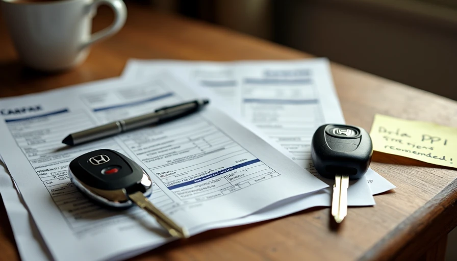 Used car buying checklist documents and keys for parents
