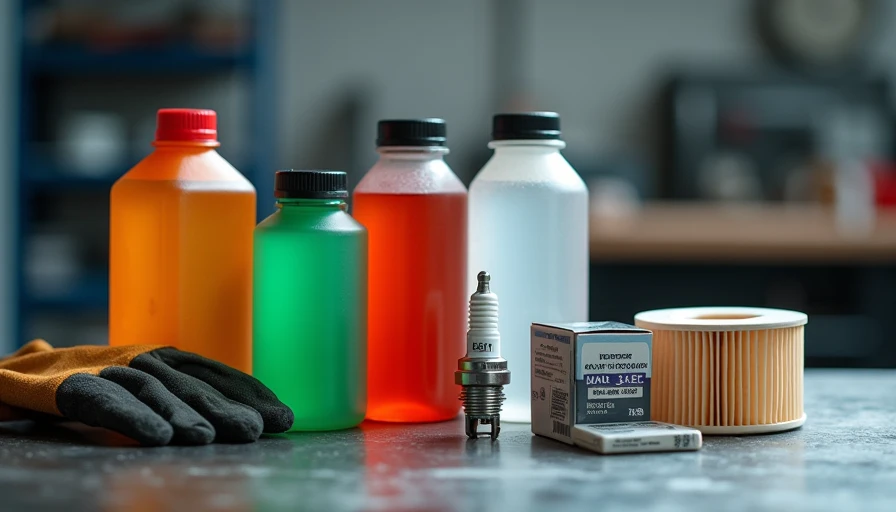 Automotive fluids, filters and spark plugs arranged for 60,000 mile maintenance service